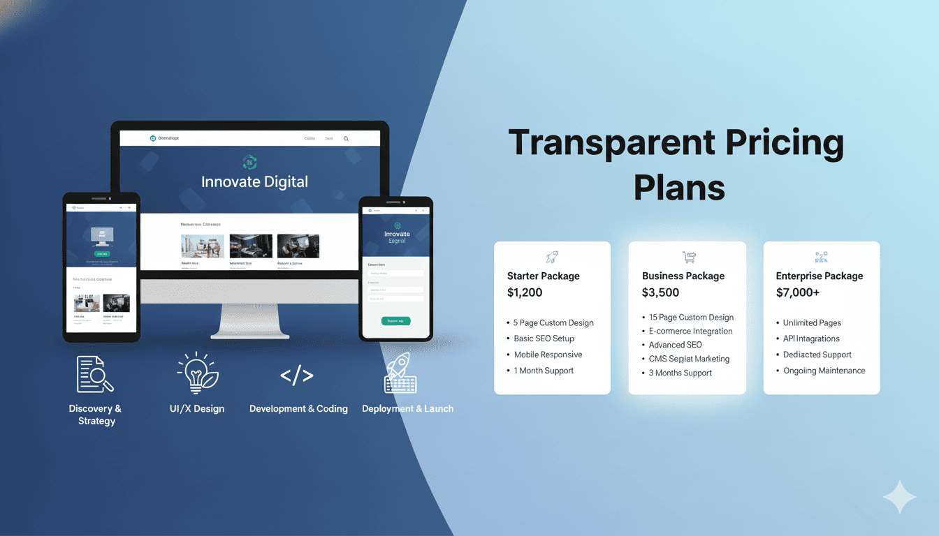 Transparent pricing plans for website development